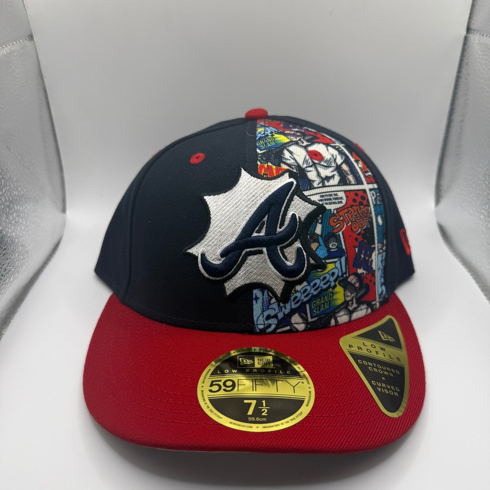 New Era 59FIFTY Low Profile Atlanta Braves Comic Book Hat 7 1/2 MLB 60692971